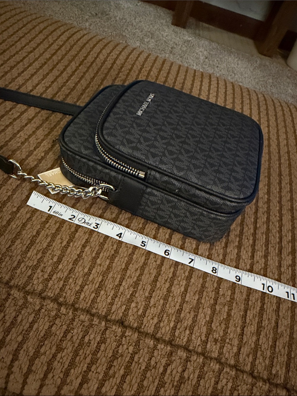Michael Kors Black Signature Monogram Crossbody Pouch - Picture 5 of 6